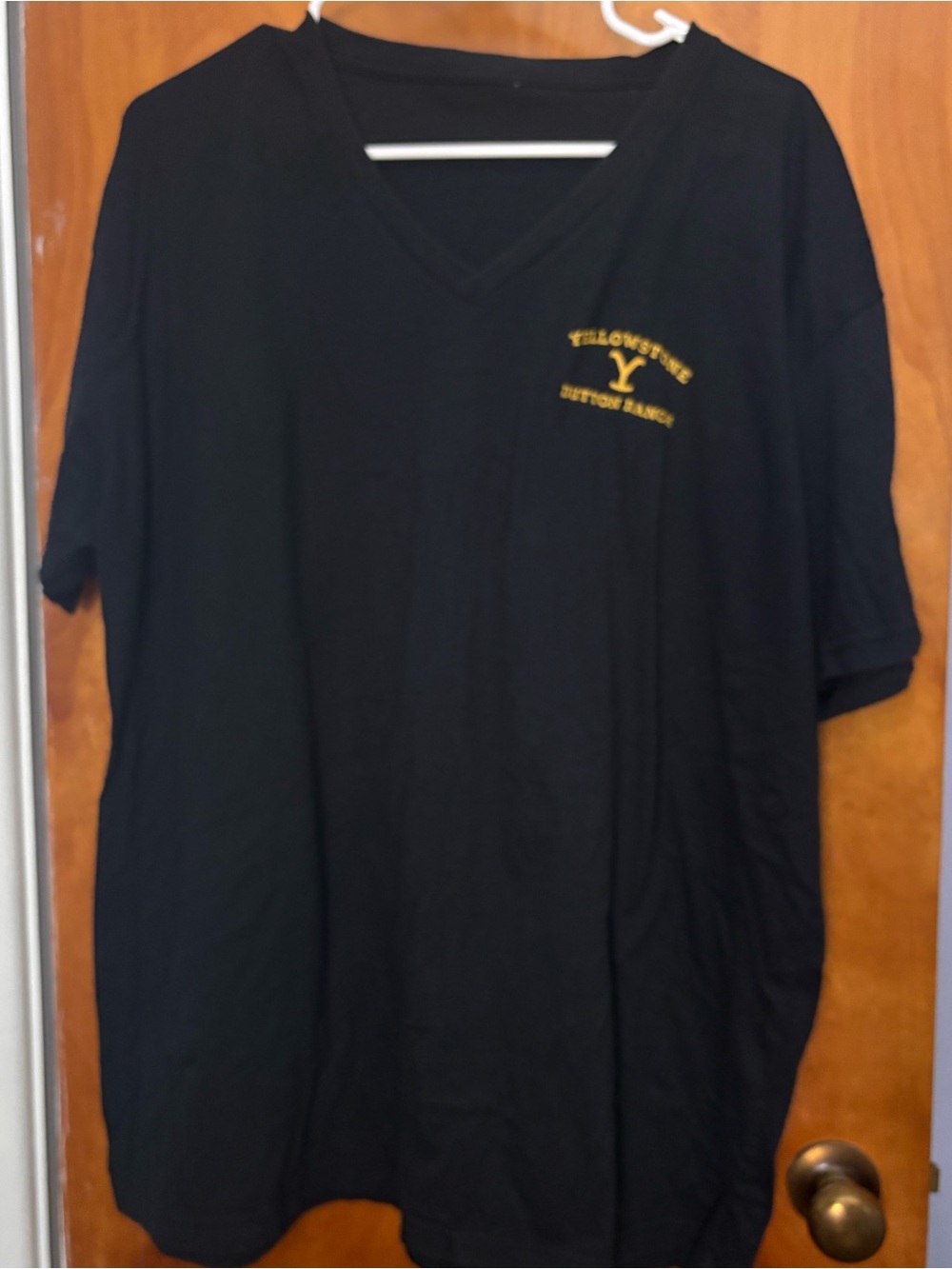 Yellowstone Button Ranch Black V-Neck T-Shirt